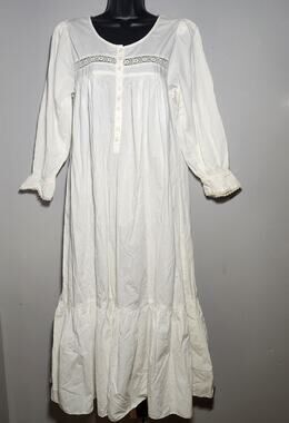 Vtg Victoria's Secret White Cotton Nightgown Small Cottage Core Prairie